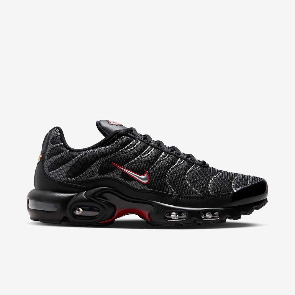 Nike Air Max Plus Black University Red Metallic Silver